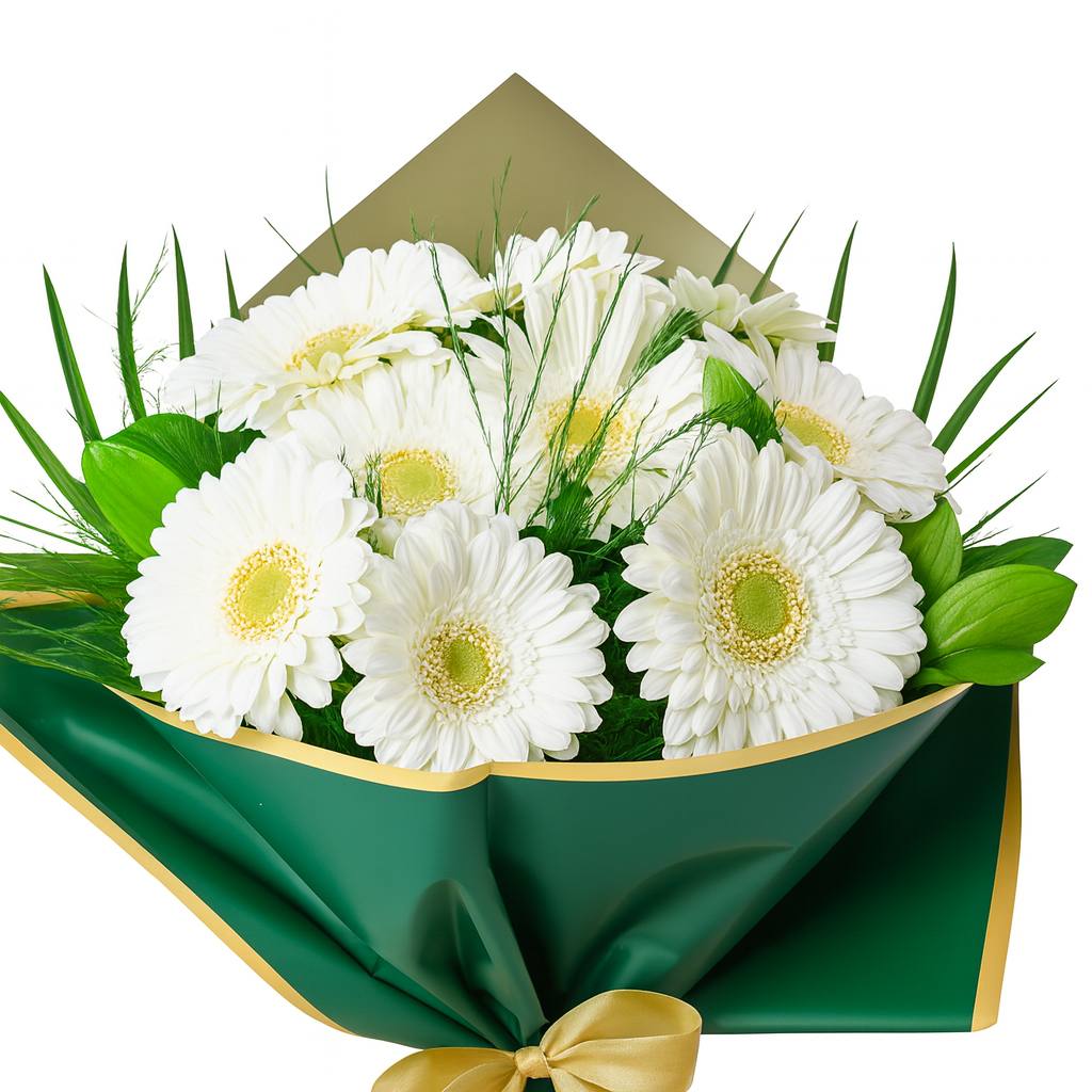 Beyaz Gerbera Buketi - Görsel 3